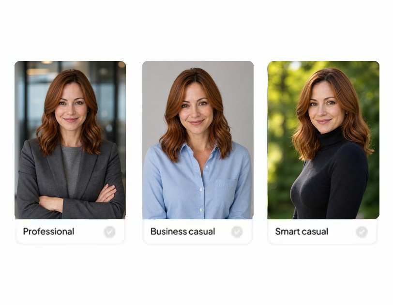 Select your attire and backgrounds